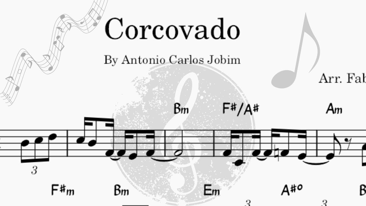 Corcovado - Grátis Vídeo Partitura - Trompete Bb - Tom Jobim - Bossa Nova - Playback