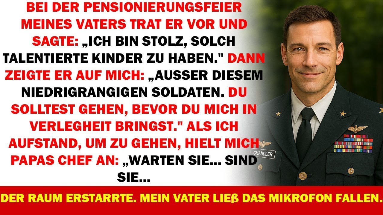 Vater demütigt mich bei Feier – doch der Chef fragte  „Sie sind der General “
