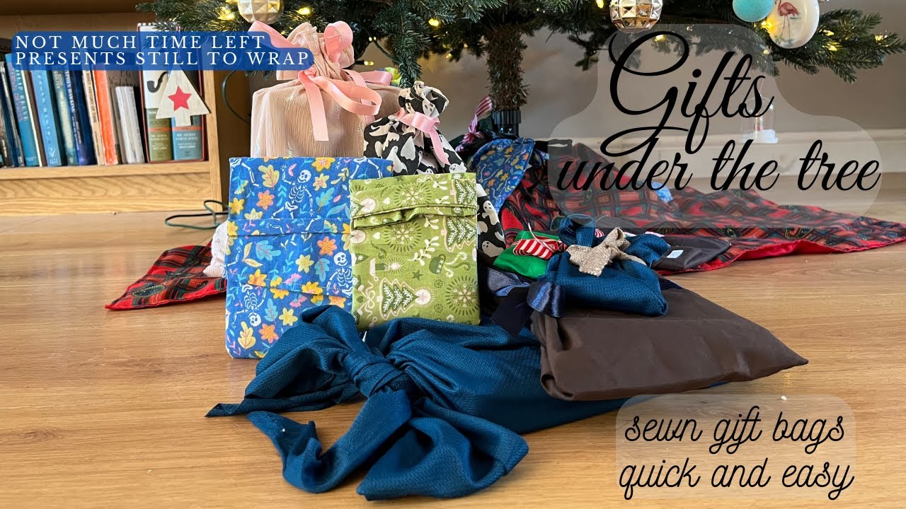 5 Minute Gift Bags - Easy Sewing Tutorial; Six Different Styles