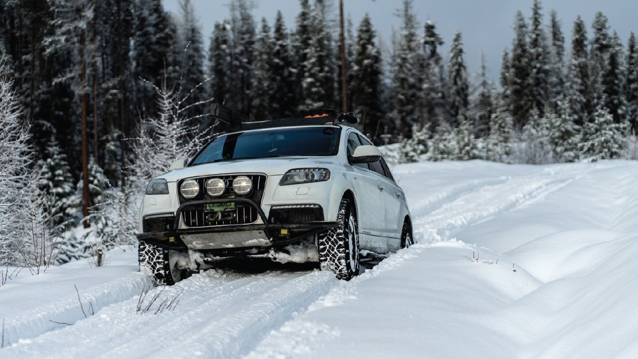 A full day of crushing pow in our overland Audi Q7