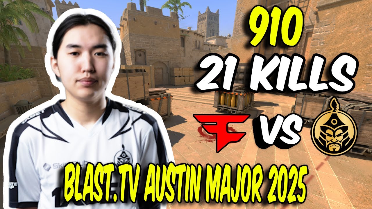 The MongolZ 910 (21/11) vs FaZe (Mirage) BLAST.tv Austin Major 2025 | CS2 POV