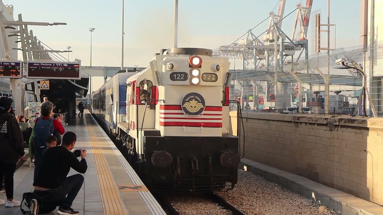 Israel railways 70 years of G12 train departing from Haifa Center after the special ride