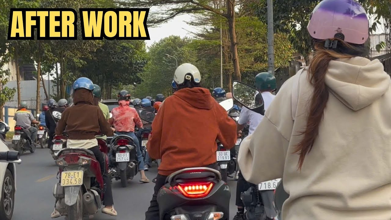 After Work Traffic Near Factories in Vietnam 🇻🇳 | Motorbike POV