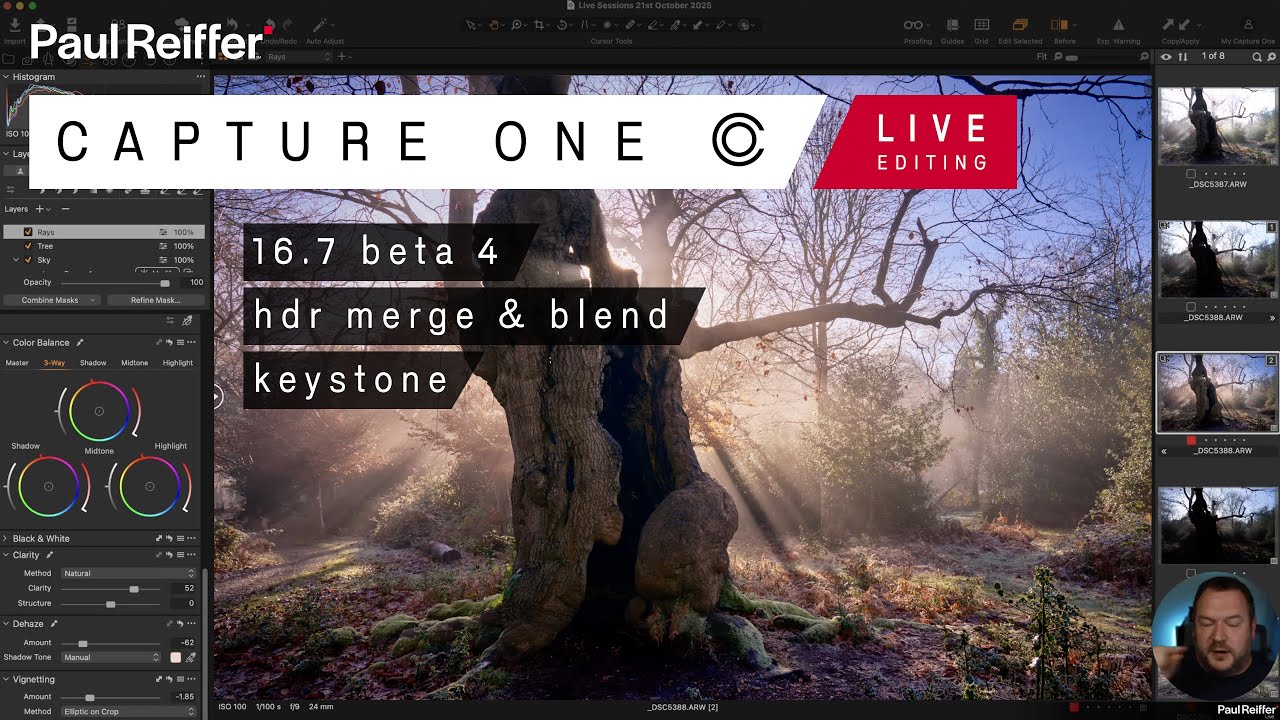 HDR Merge & Blend, Luma Range, Keystone, B&W, Beta 4 - Capture One Live Editing : 28th October 2025