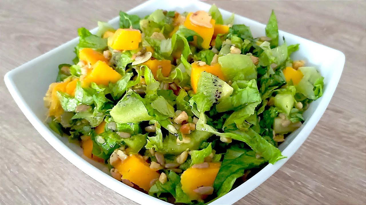🥗Nutritiva, saludable y deliciosa ensalada de lechuga y mango. 🥭 🤤