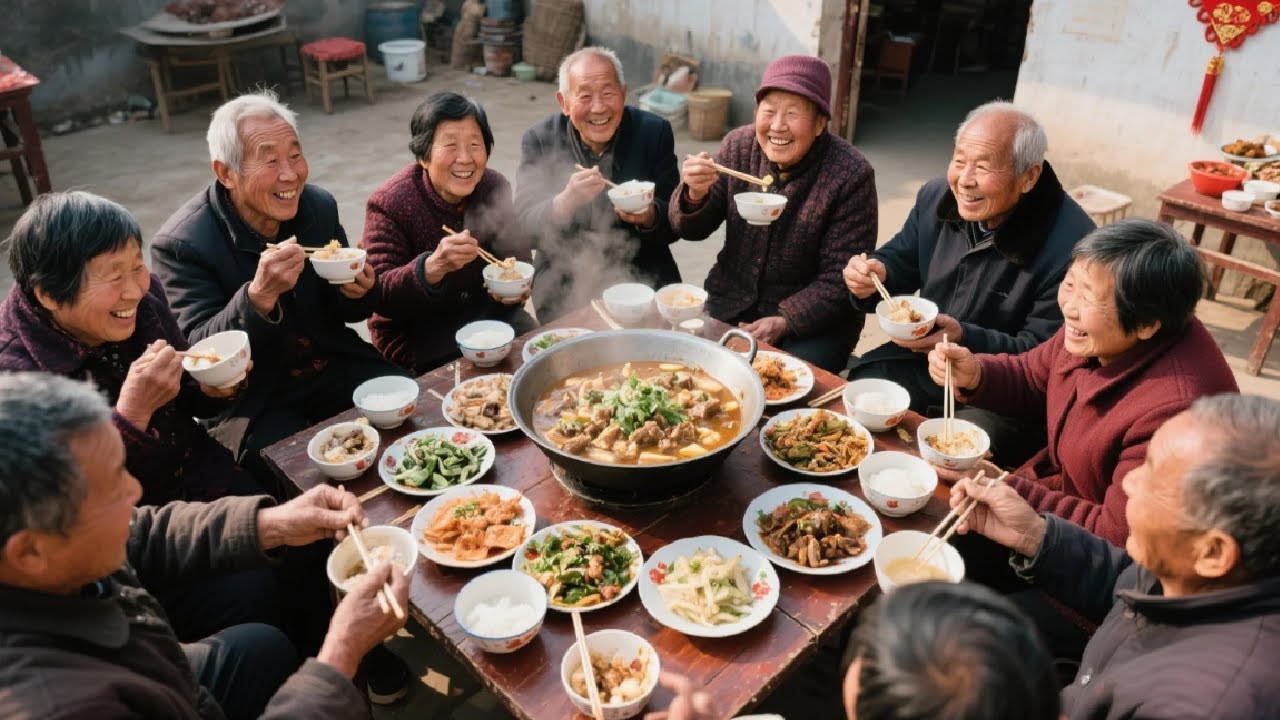 二四年第一站，山东菏泽曹县，给老人们晕大锅菜，老人们非常开心#大锅菜 #农村美食 #关爱老人 @抖音,记录美好生活！