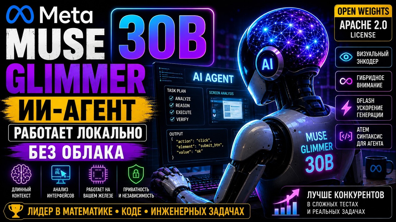 Muse Glimmer 30B: локальный ИИ-агент Meta, который работает без облака