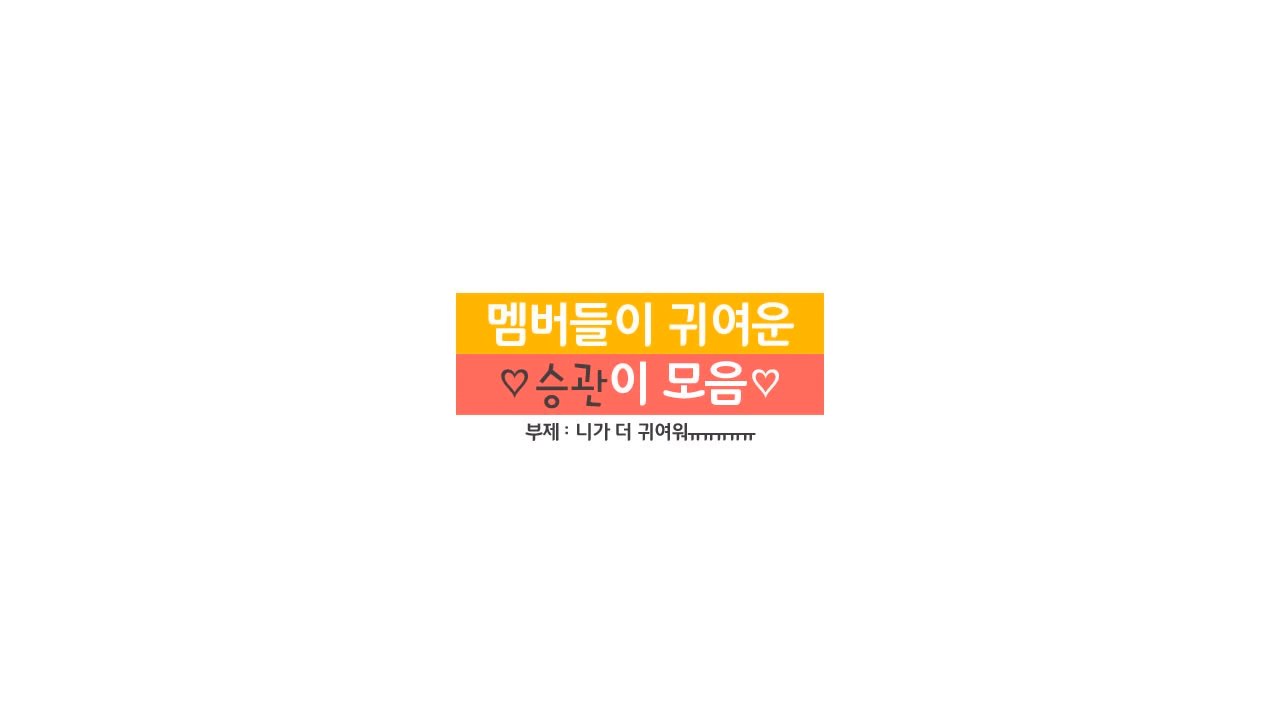 [세븐틴/승관] 멤버들이 귀여운 승관이 모음 (feat. 애기)