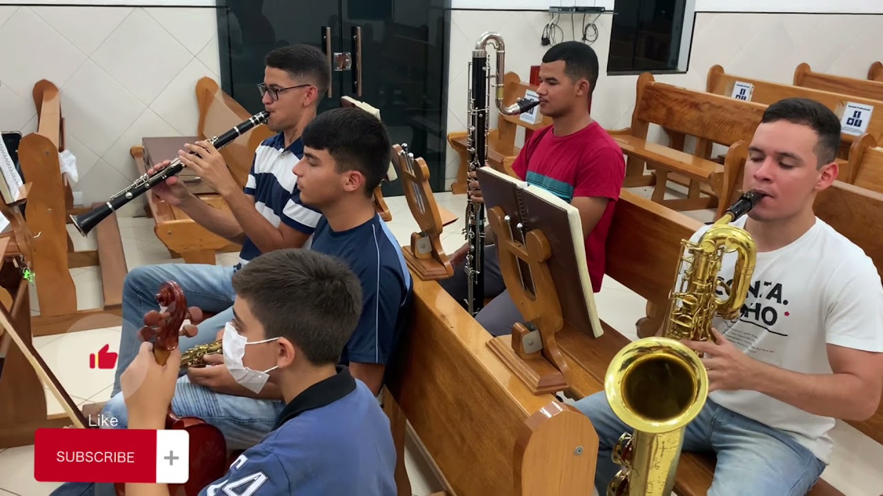 Hino 295- Sax barítono e Clarone contra-alto fazendo o baixo bem na comunhão!