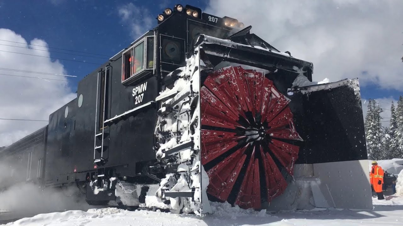 Union Pacific Rotary Snow Plow Train Soda Springs, CA Donner Pass SPMW 207 FIRST PASS