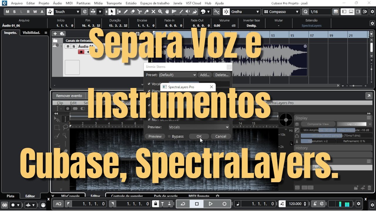 SEPARA VOZ E INSTRUMENTOS COM Steinberg SpectraLayers NO Cubase