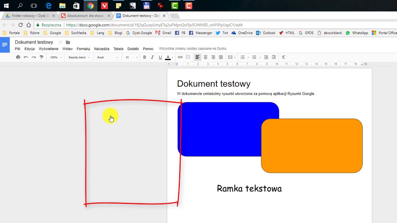 Jak połączyć dokument Google z rysunkiem Google