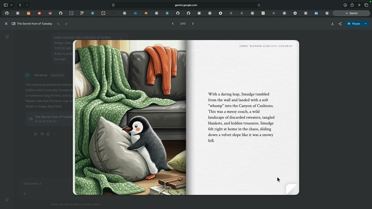 Gemini Storybook inspired by few random things inside the room