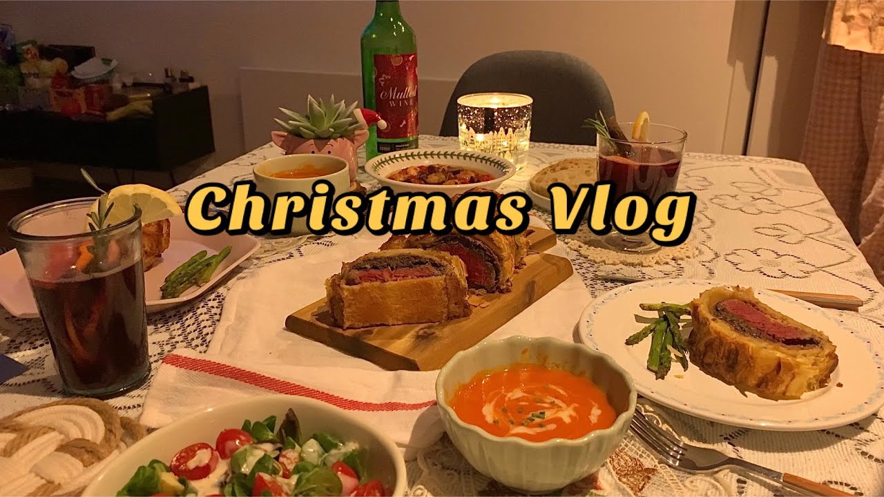 曼彻斯特留学Christmas Vlog｜Christmas Dinner圣诞晚餐, Beef Wellington惠灵顿, al ajillo, mulled wine圣诞热红酒