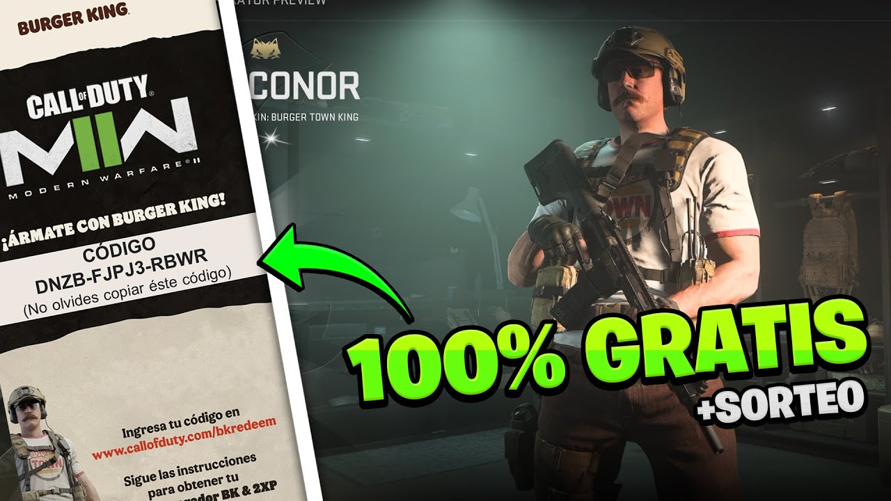 COMO CONSEGUIR EL OPERADOR DE BURGER KING GRATIS EN CALL OF DUTY MW2 PARA TODAS LAS REGIONES!