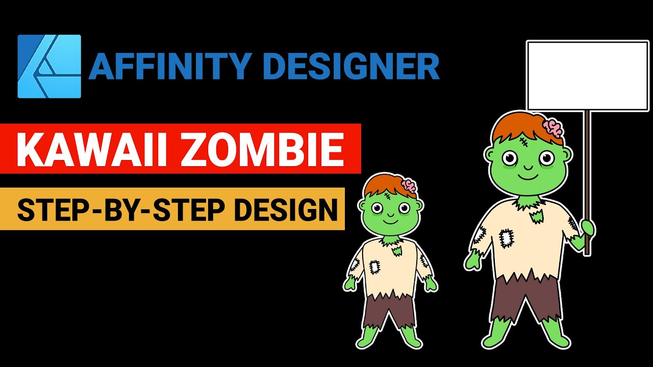 Affinity Designer | How to Design Kawaii Zombie?