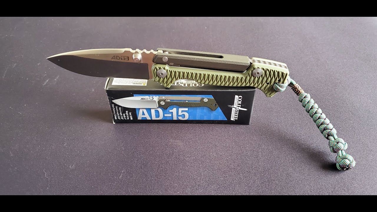 Cold Steel AD-15 knife with 3.625 inch S35VN Blade & Scorpion Lock  -  designed by Andrew Demko