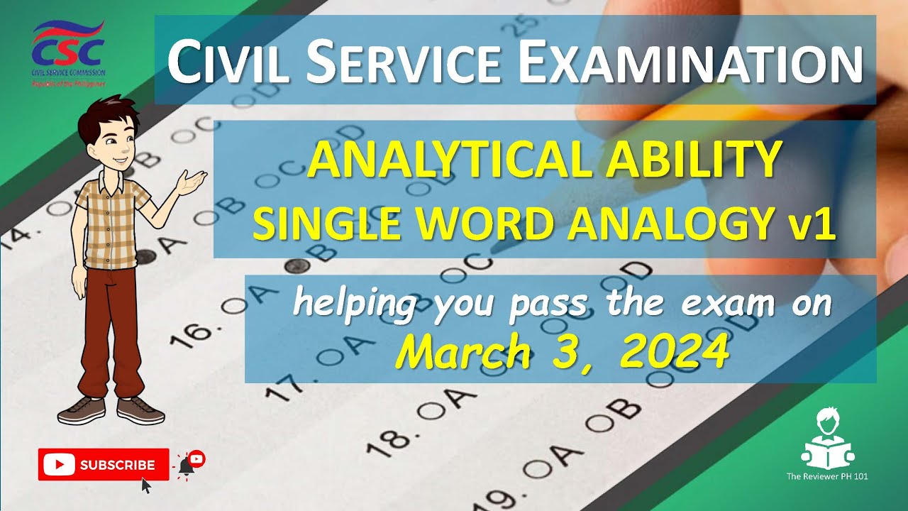 Civil Service Exam | Analytical Ability | Single Word Analogy | 'helping you pass the exam'