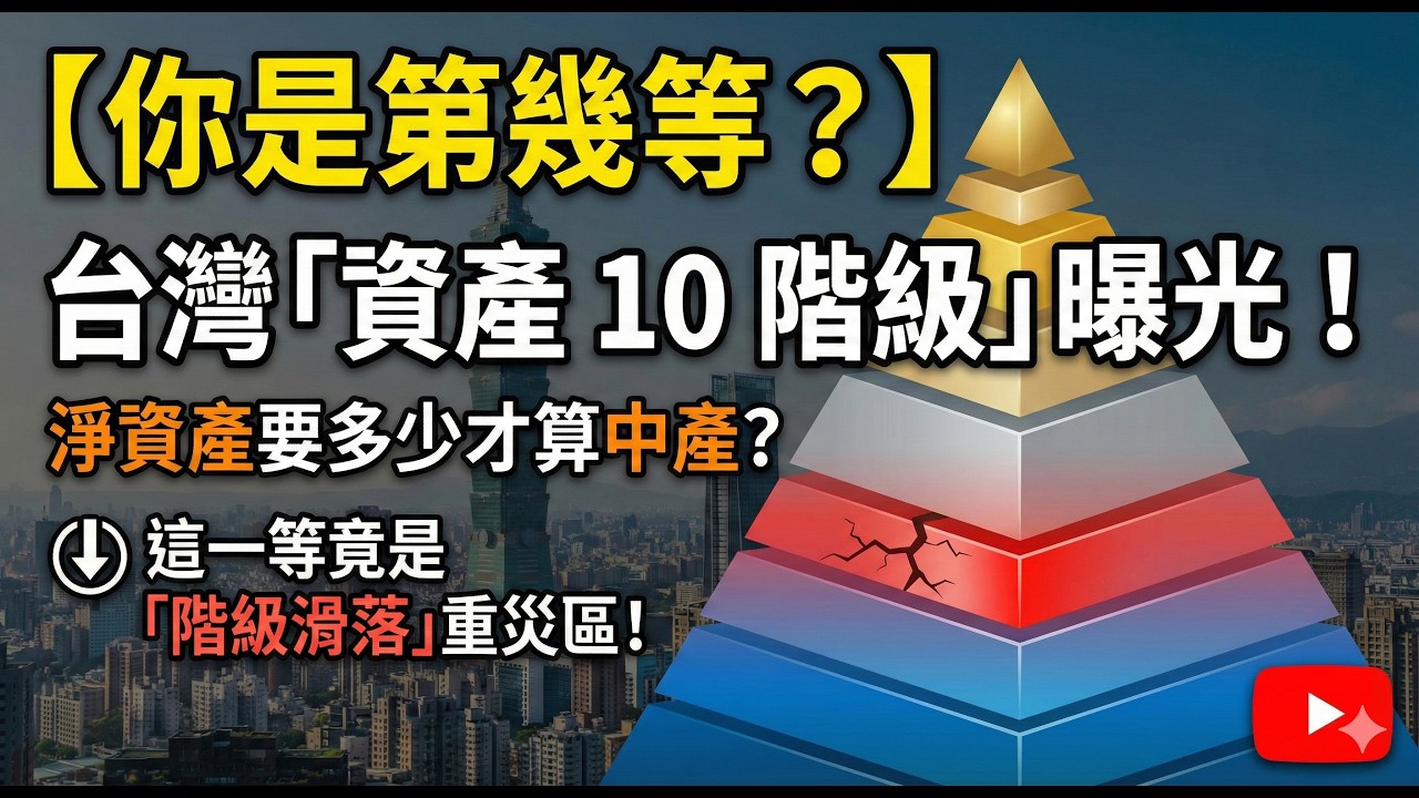 【你是第幾等？】台灣「資產 10 階級」曝光！淨資產要多少才算中產？這一等竟是「階級滑落」重災區！