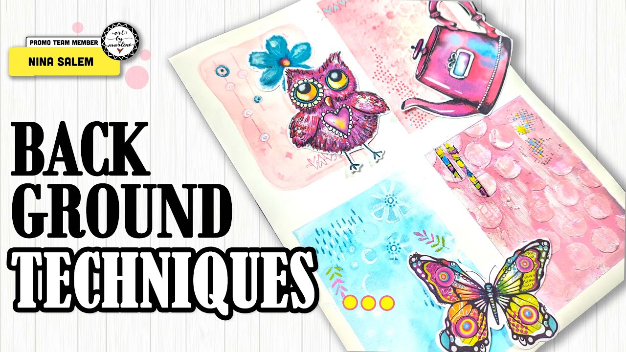 7 SECRETS for a STUNNING Art Journal Page Part 1- BACKGROUNDS - Multiple Techniques - Art by Marlene