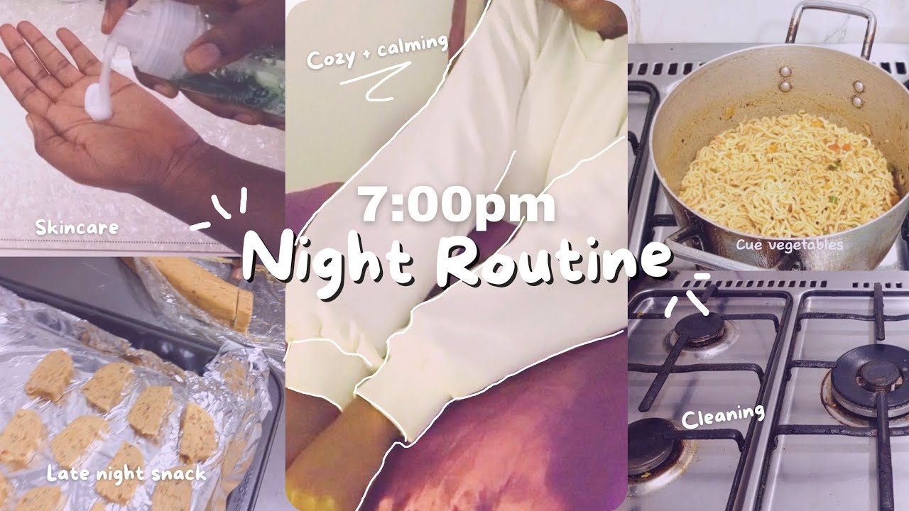 7pm cozy night routine - cleaning, healthy habits skincare, relaxing self-care routine reset vlog