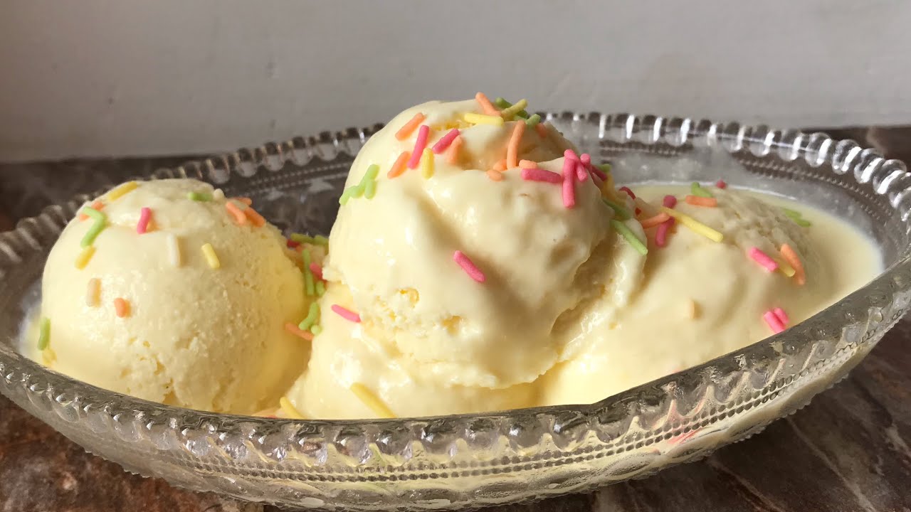 Custard powder ice cream recipe || custard ice cream recipe with easily available ingredients