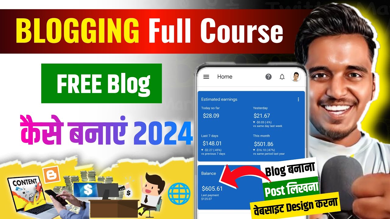 Blogger Tutorial For Beginners | How To Create a Website | Blogging For Beginners | Full Course 2024
