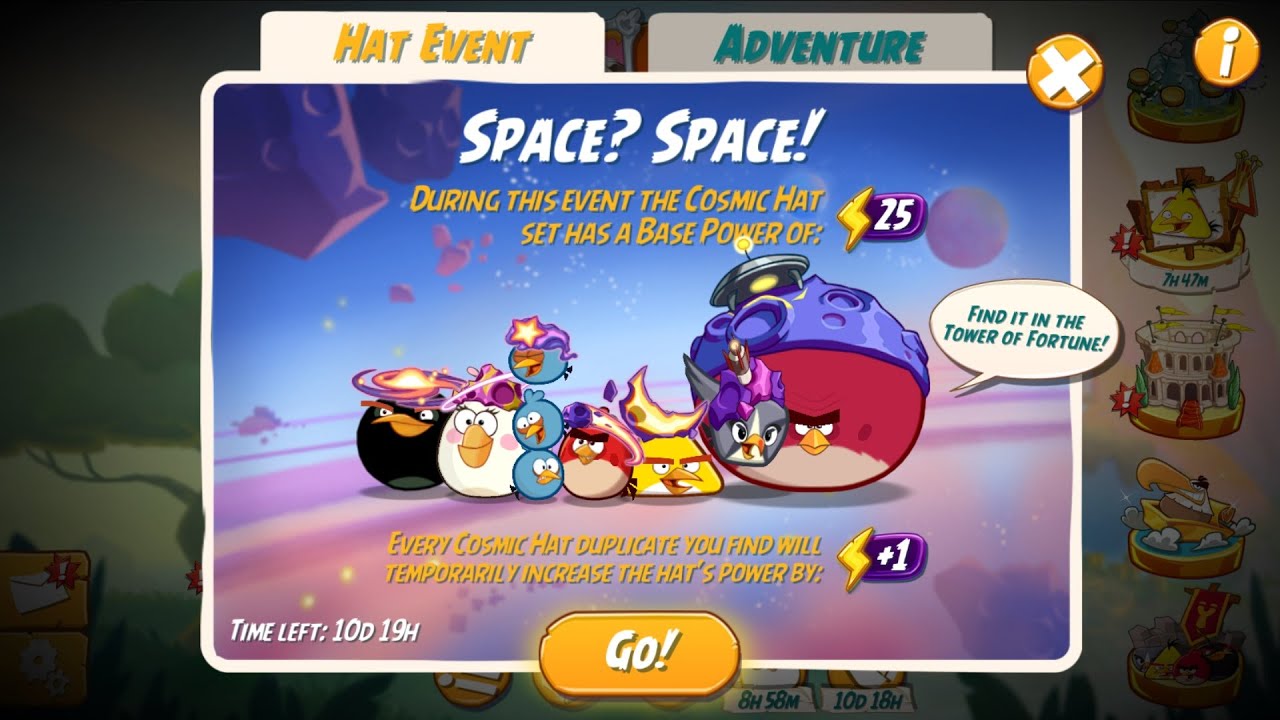 NEW HAT - The Cosmic Hat Set (SPACE SPACE!) - Angry Birds 2 Tower of Fortune