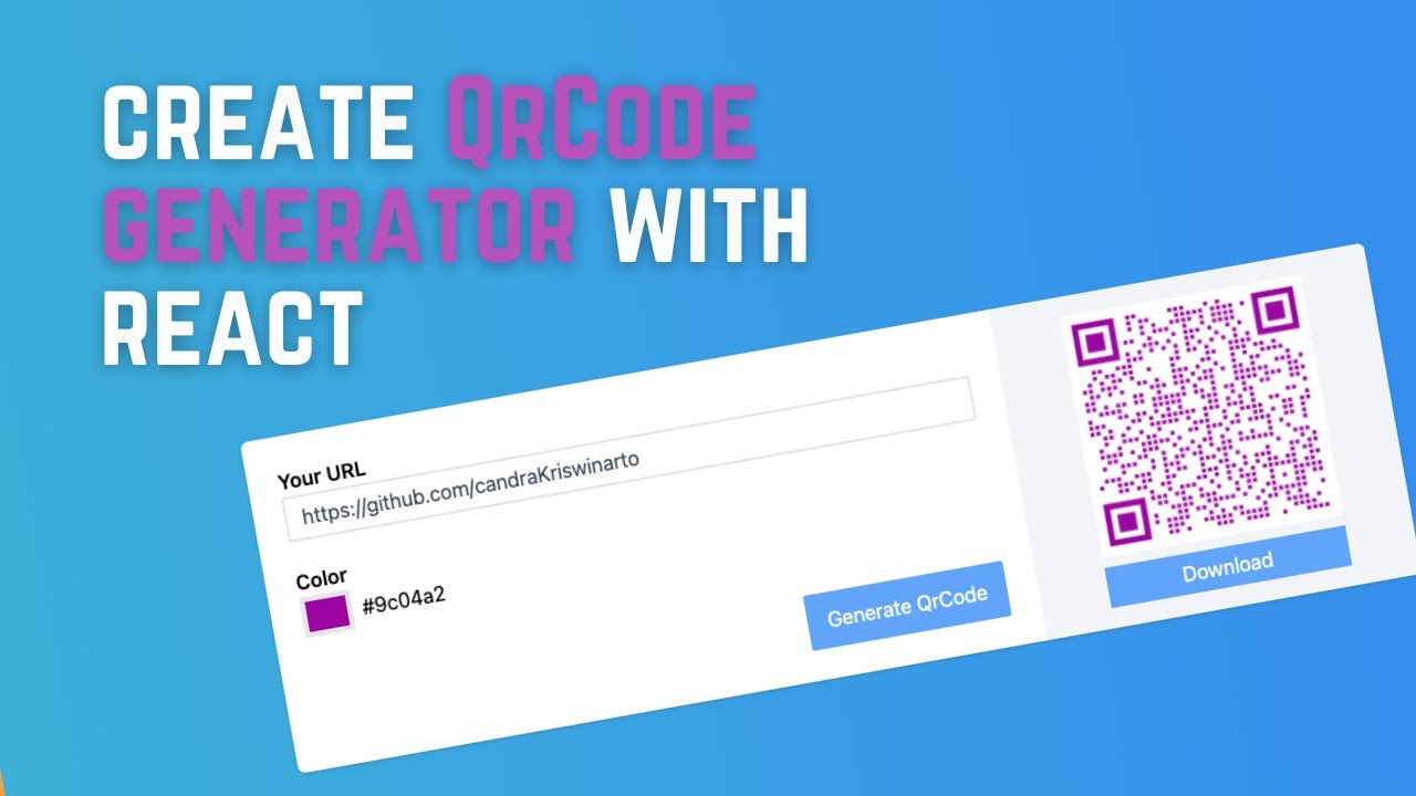 Build a QR Code Generator in React  and TailwindCSS