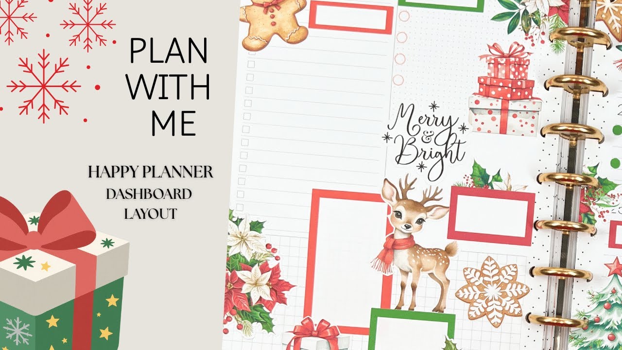 Plan With Me | Happy Planner Dashboard Layout | Porter Arts Design Christmastime Cheer