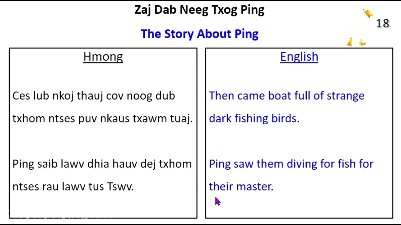 Learn Hmong Through Stories | Intermediate | The Story About Ping
