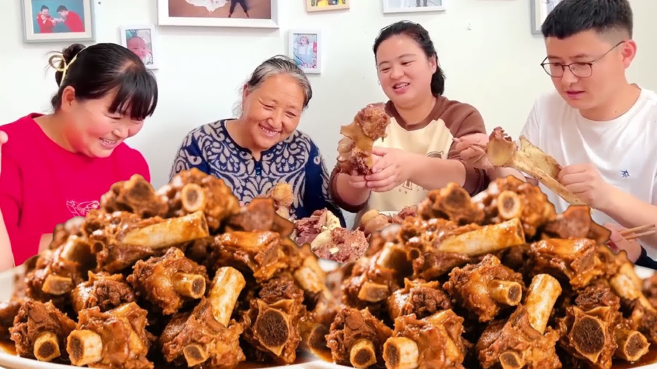 亮亮150买回来一只牛的大棒骨，做熟直接装了满满一大盆，肉质软烂入味霞姐吃了都说香！【胖手手丹丹】