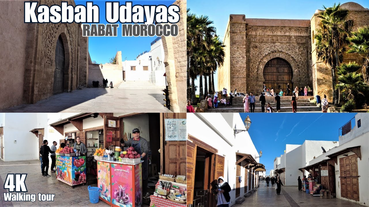 RABAT MOROCCO //Kasbah Udayas//4K Walking // 20-Day In Europe