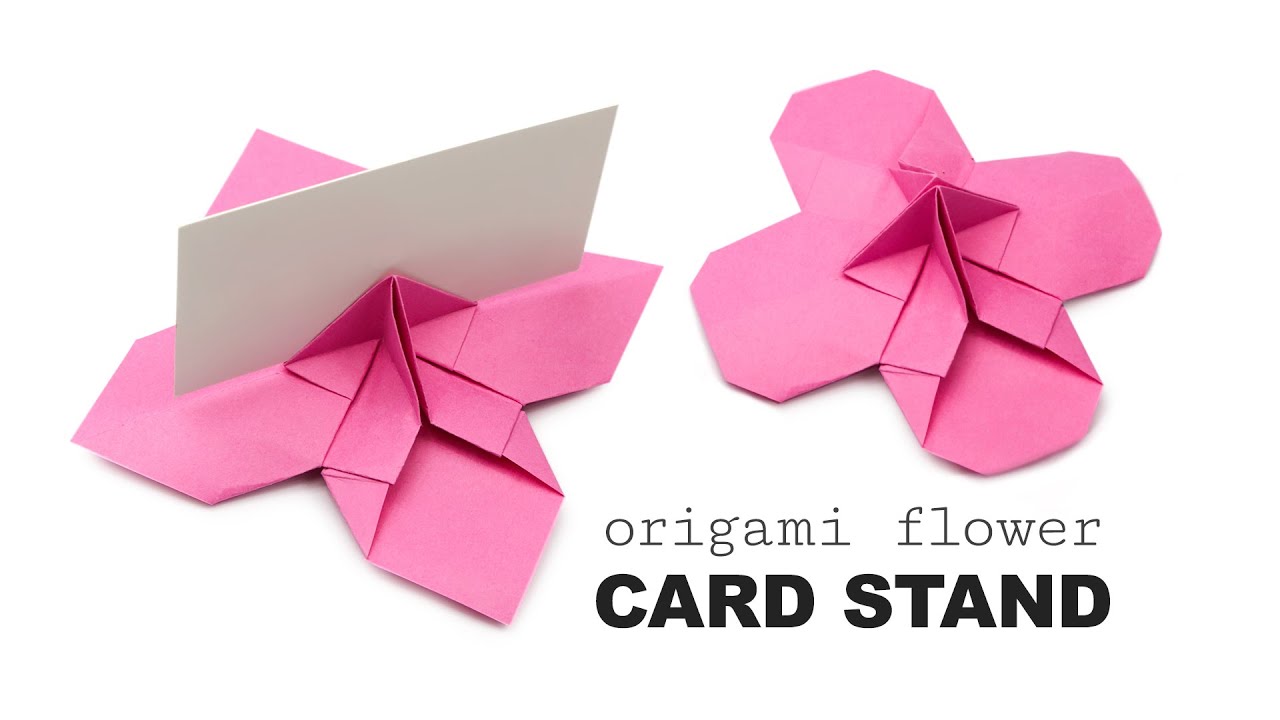 Origami Flower Shaped Card Holder Tutorial - DIY - Paper Kawaii