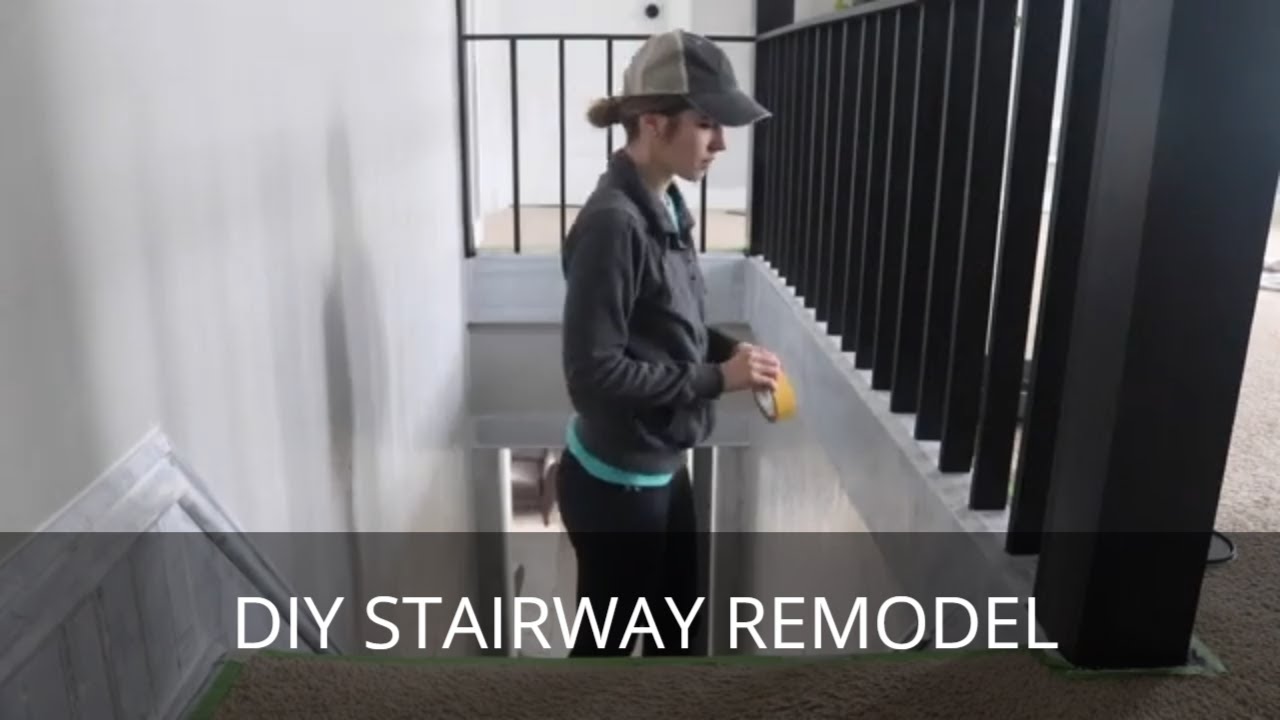 DIY Stairway Makeover | Painted Black and White Stairs | Staircase Redo | Home Remodel Before After