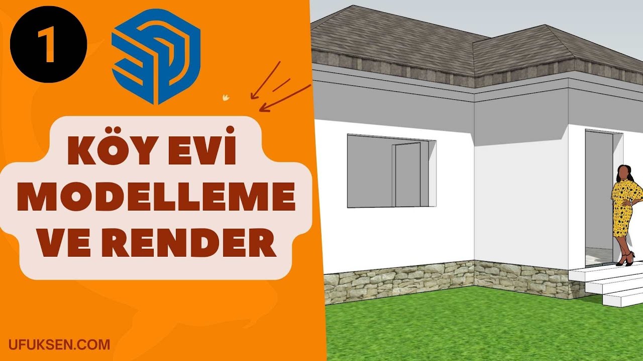 Sketchup Köy Evi Modelleme ve Twinmotion Render 01