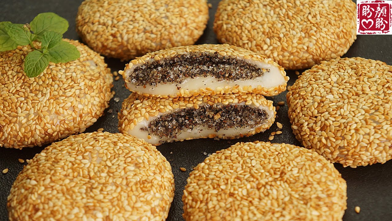 Sesame peanut glutinous rice cakes，芝麻花生糯米糍，软糯香甜，口感Q弹，超级好吃！做法也很简单!