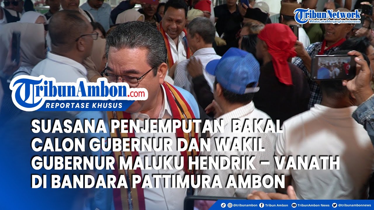 Suasana Penjemputan  Bakal Calon Gubernur dan Wakil Gubernur Maluku Hendrik – Vanath di Bandara Patt