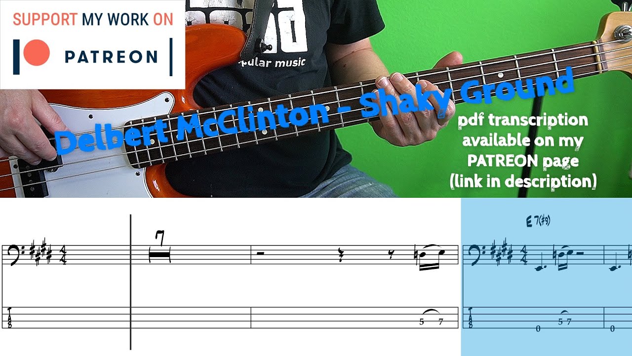 Delbert McClinton - Shaky Ground (Bass cover with tabs)