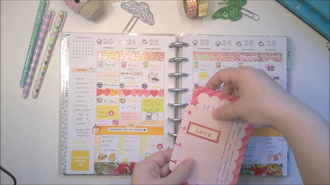 Happy Planner | Обзор разворотов февраля-марта 2017