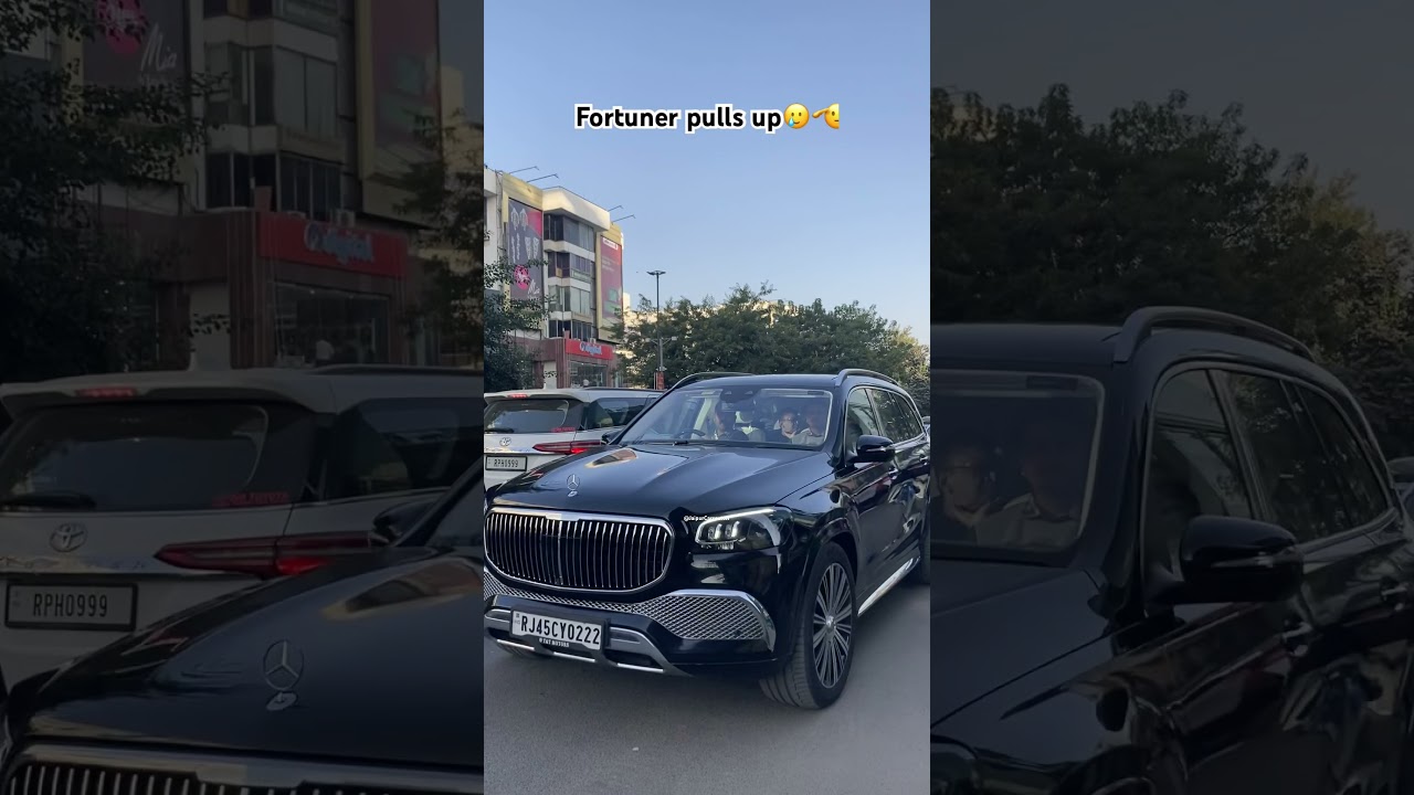 Fortuner stole the attention😂🥲#fortuner #maybach #mercedes #jaipur #carspotter #carspotting