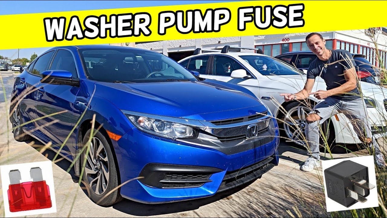 HONDA CIVIC WINDHSIELD WASHER PUMP FUSE, WASHER FUSE 2016 2017 2018 2019 2020 2021