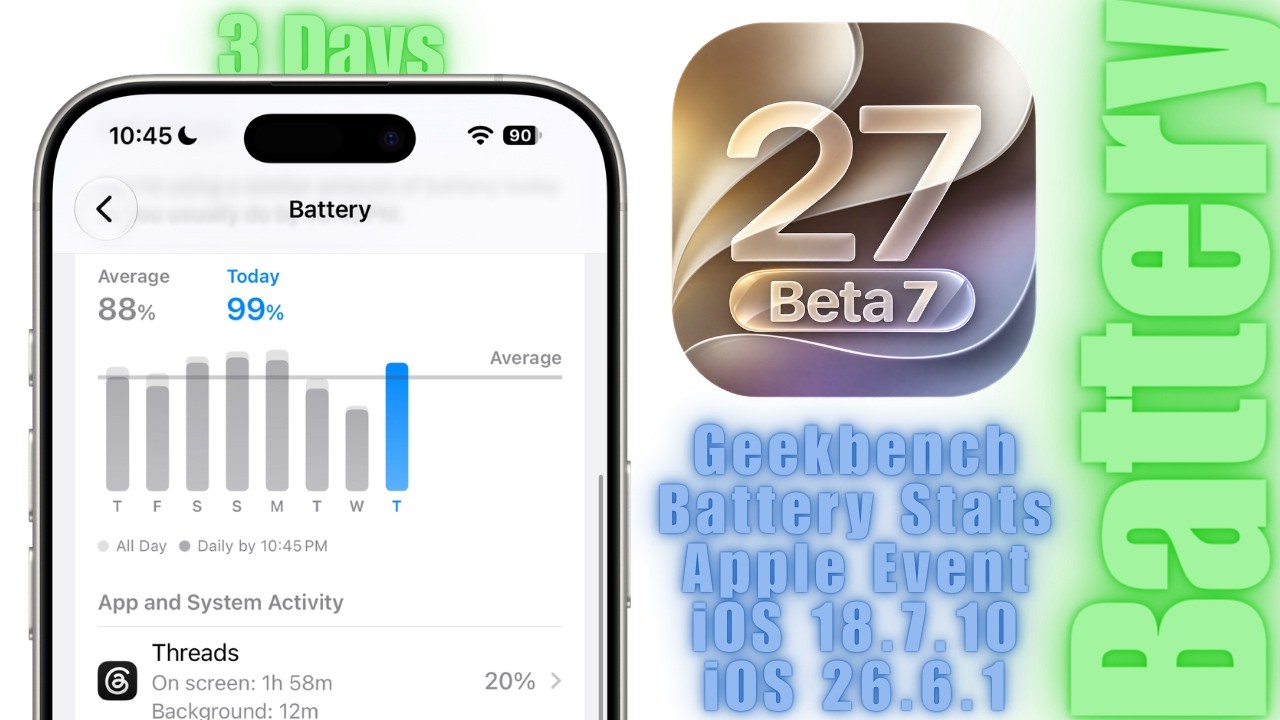 iOS 17 Beta 7: Время работы от аккумулятора и производительность (спустя 3 дня)