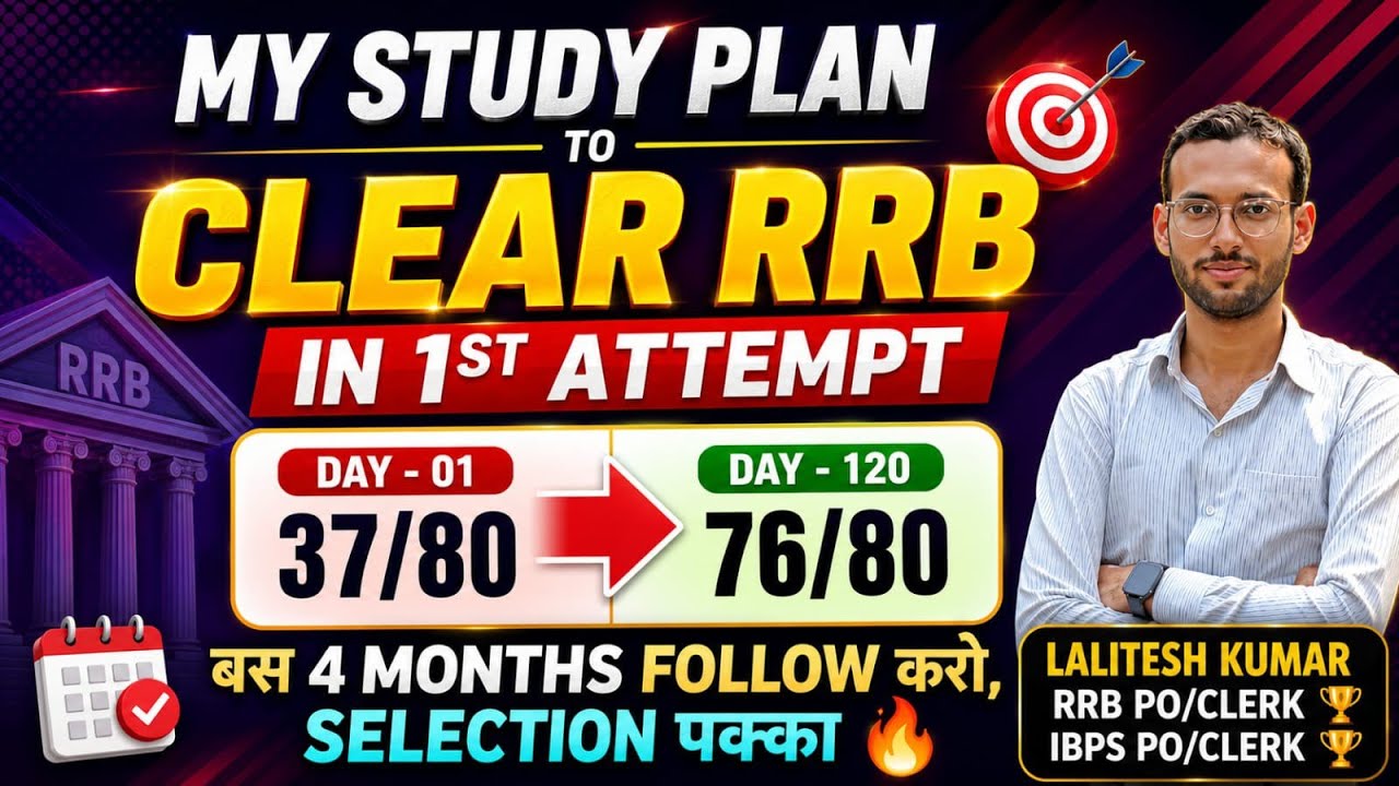 Start with This Study Plan for 120 Days & Crack RRB PO & Clerk in 2026