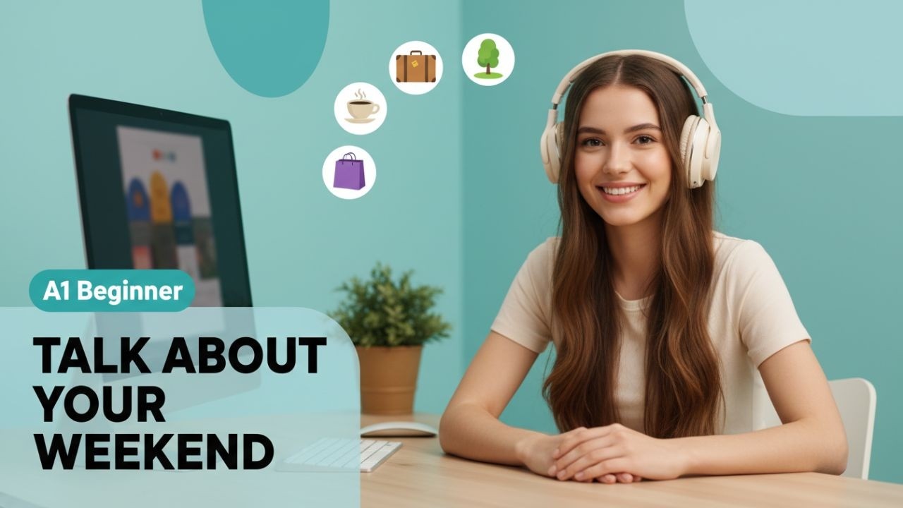 Learn to talk about your weekend in simple English. Easy listening practice for beginners.