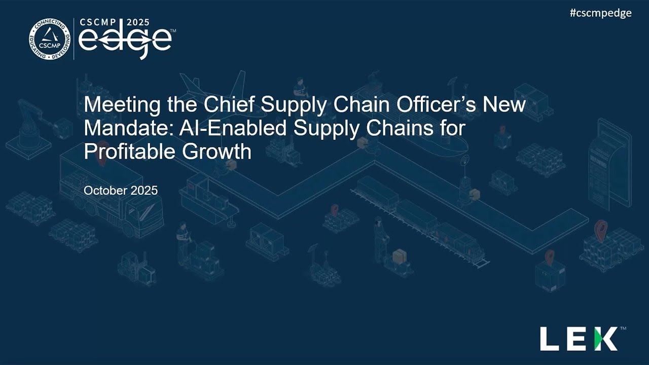 Meeting the Chief Supply Chain Officer's New Mandate: AI-Enabled Supply Chains for Profitable Growth