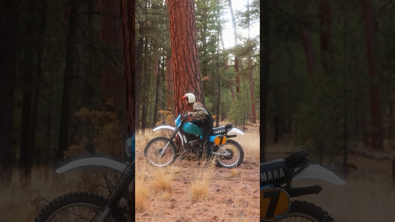 Riding my 1980 IT175 vintage yamaha dirtbike 💨 #dirtbike #bikergirl #motogirl #yamahamotorcycles