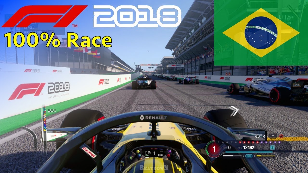 F1 2018 - 100% Race @ Aut&oacute;dromo Jos&eacute; Carlos Pace, Brazil in H&uuml;lkenberg's Renault