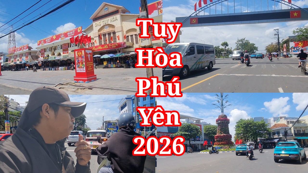 Tuy Hòa Phú Yên năm mới 2026 có nhiều thay đổi xe cộ chạy tấp nập trên đường dưới cái nắng đầu xuân