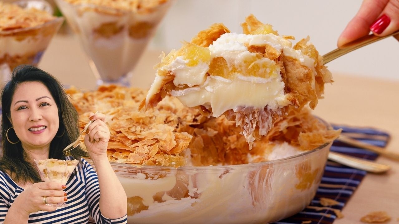 SOBREMESA DE ABACAXI PERFEITA PARA O FINAL DE ANO - RECHEIO CREMOSO MARAVILHOSO - Dika da Naka